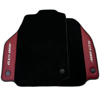 Black Floor Mats for Ferrari 488 GTB (2015-2022) with Bordeaux Nappa Leather - AutoWin