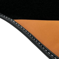 Black Floor Mats for Ferrari 488 Spider (2016-2022) with Cuoio Nappa Leather - AutoWin