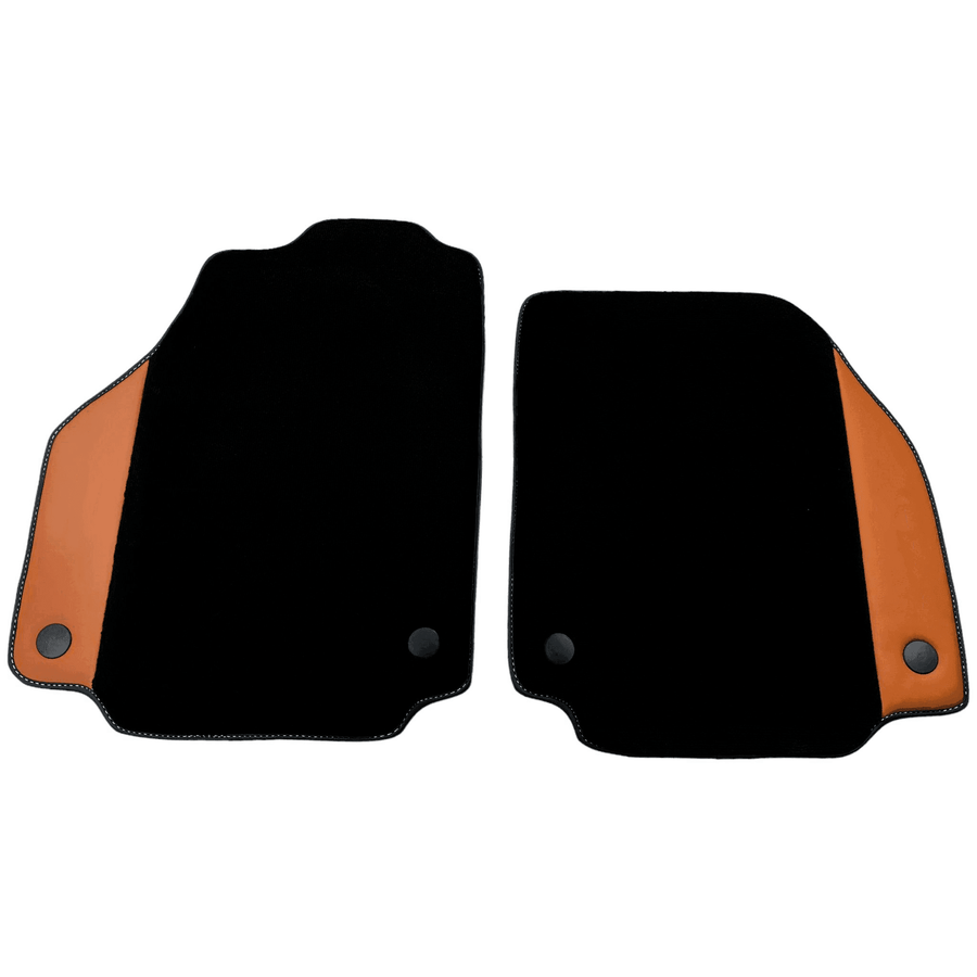 Black Floor Mats for Ferrari 488 Spider (2016-2022) with Cuoio Nappa Leather - AutoWin