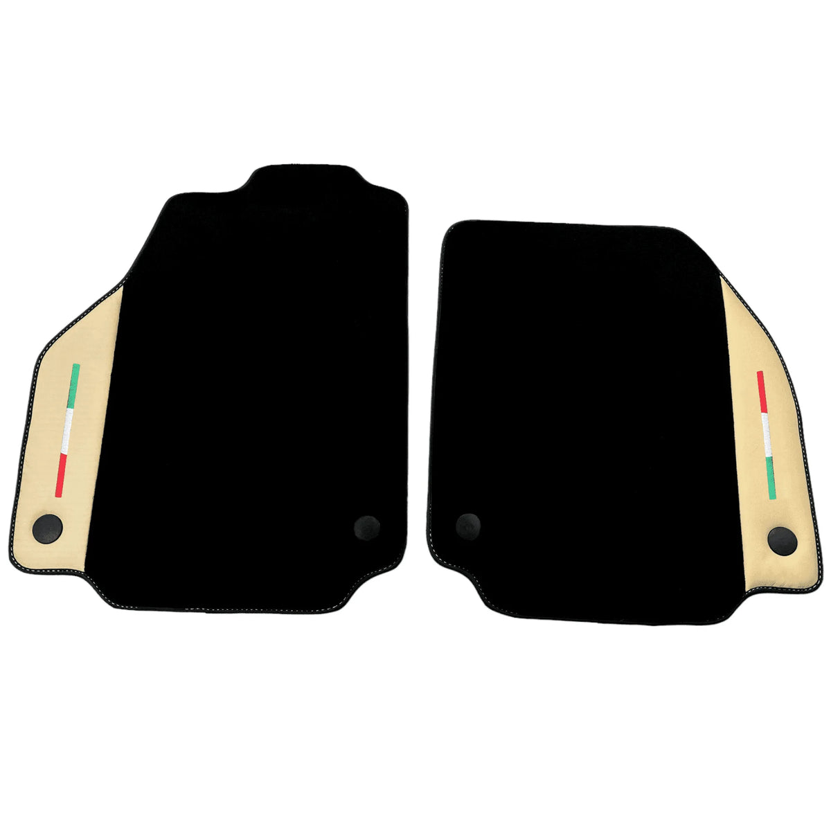 Black Floor Mats for Ferrari 488 Spider (2016-2022) with Crema Nappa Leather