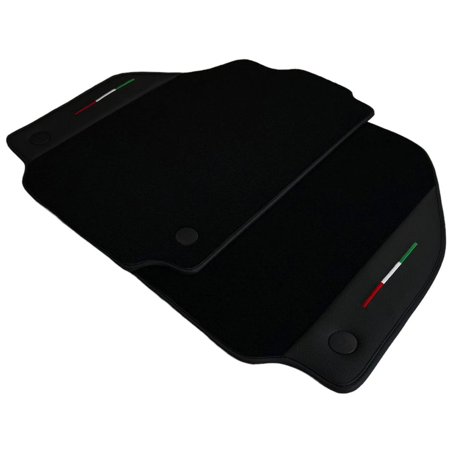 Black Floor Mats for Ferrari 488 Spider (2016-2022) with Leather