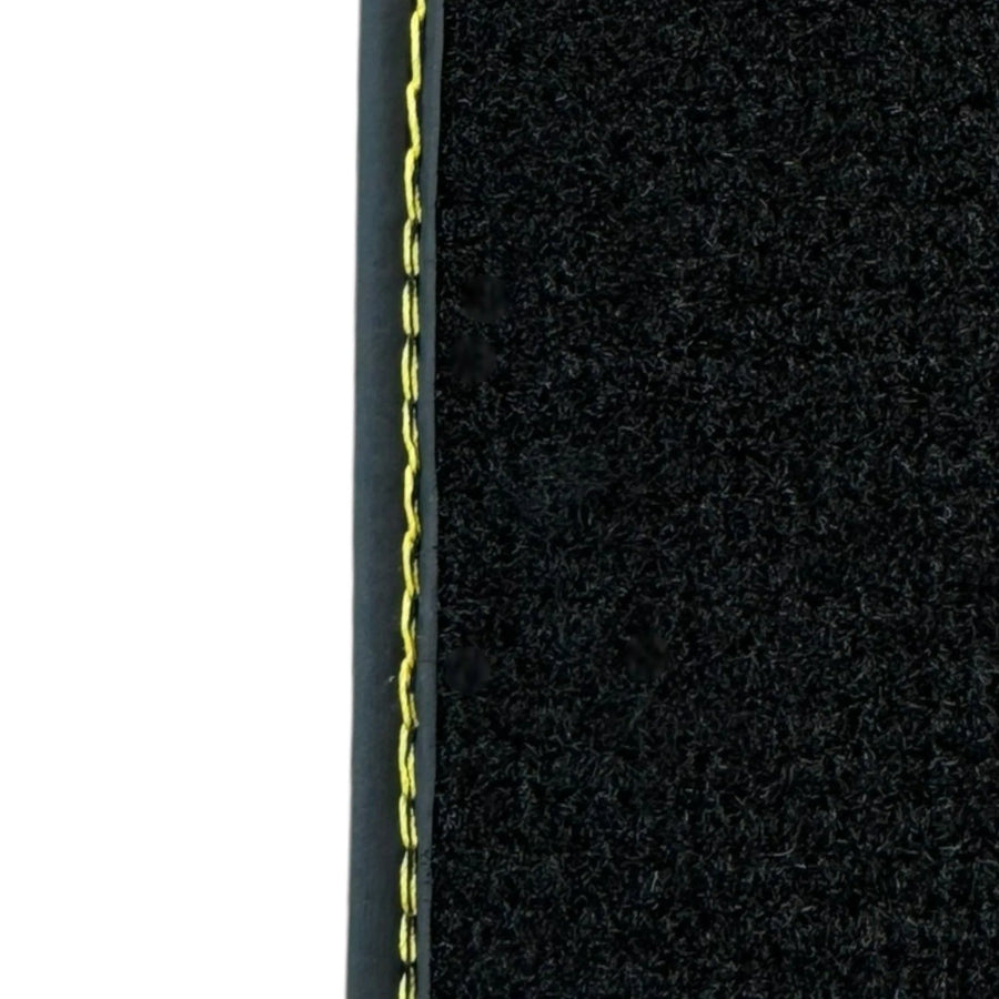 Black Floor Mats for Ferrari 488 Spider (2016-2022) with Yellow Leather