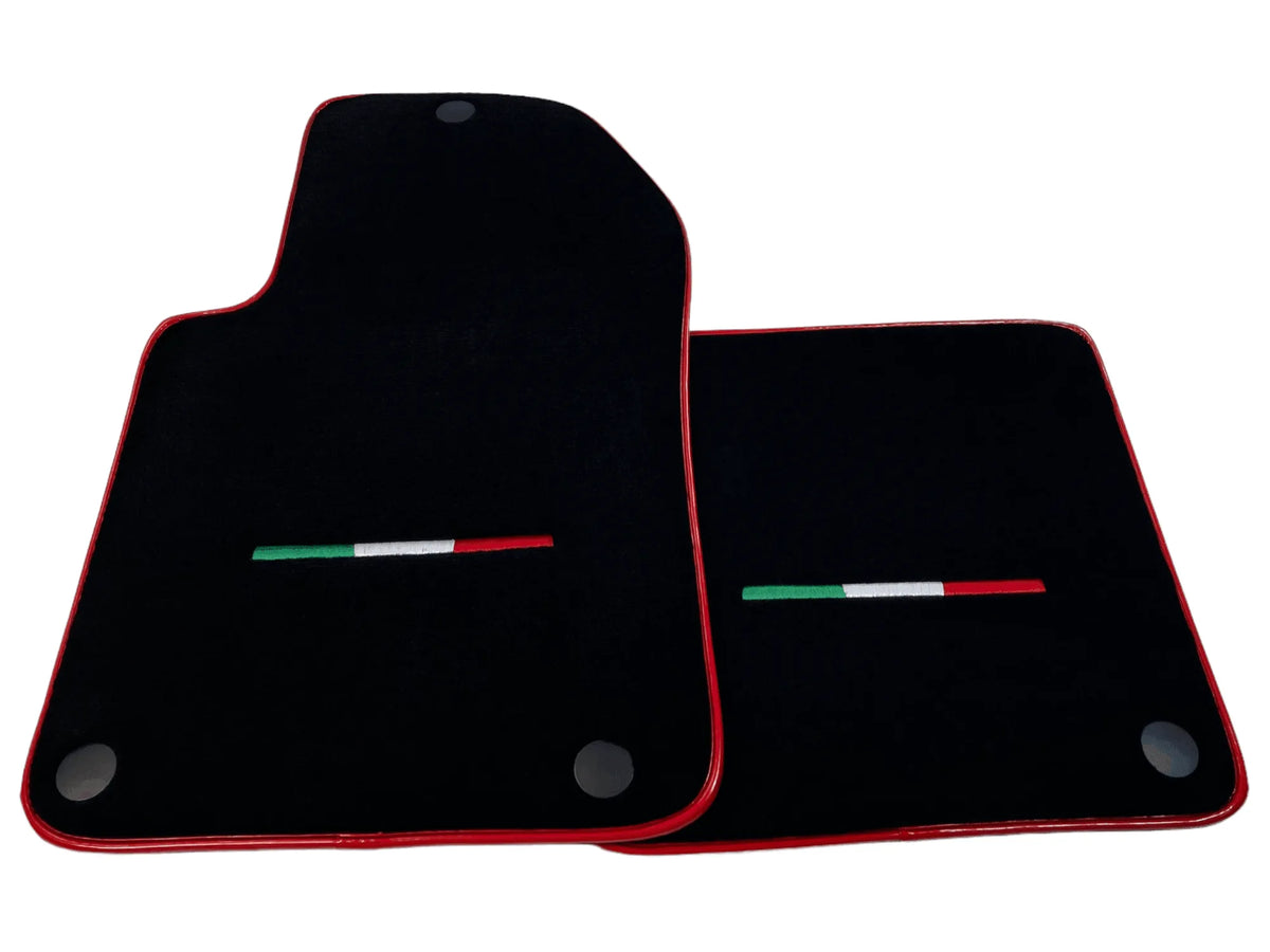Black Floor Mats For Ferrari 599 Coupe 2006-2012 With Red Trim - AutoWin