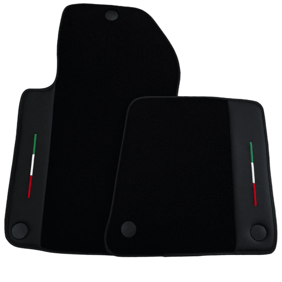 Black Floor Mats For Ferrari 612 Scaglietti 2005-2011 Italian Edition with Leather