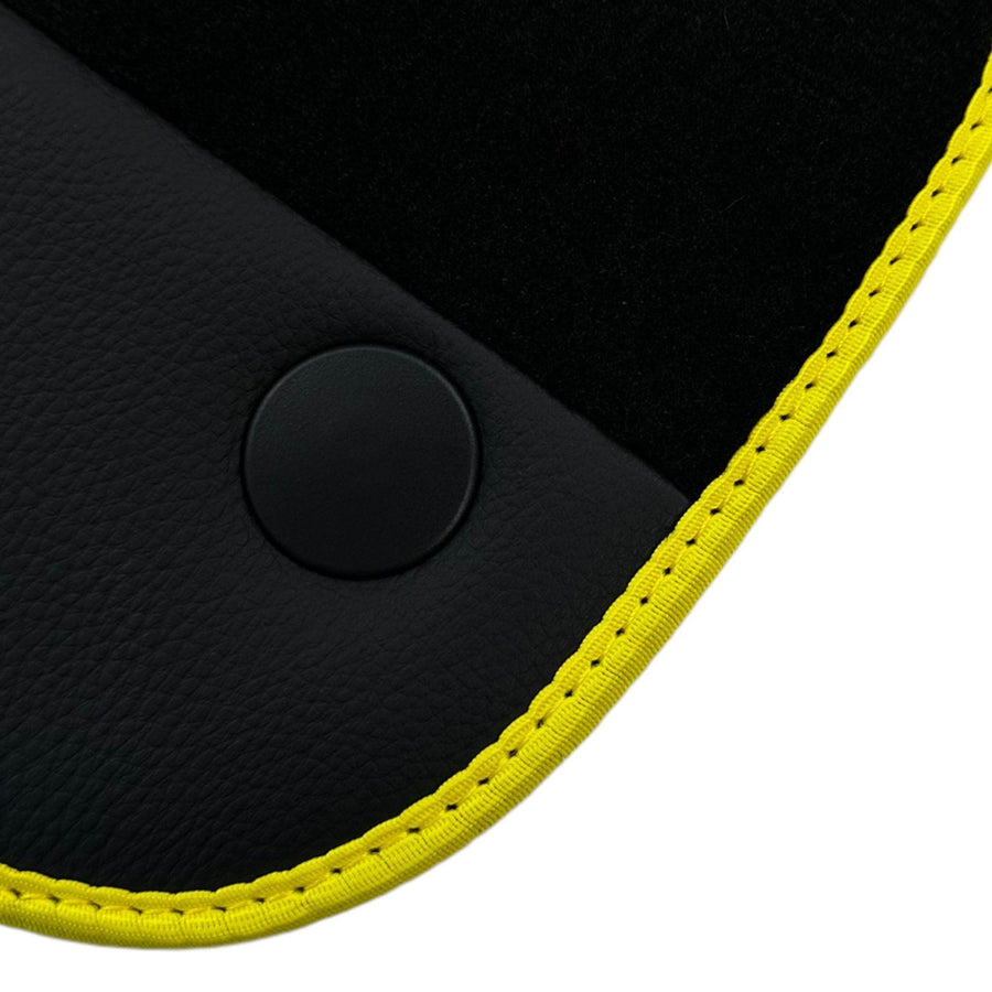 Black Floor Mats for Ferrari 812 GTS (2019-2023) with Leather - AutoWin