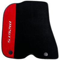 Black Floor Mats for Ferrari 812 GTS (2019-2023) with Red Alcantara Leather - AutoWin