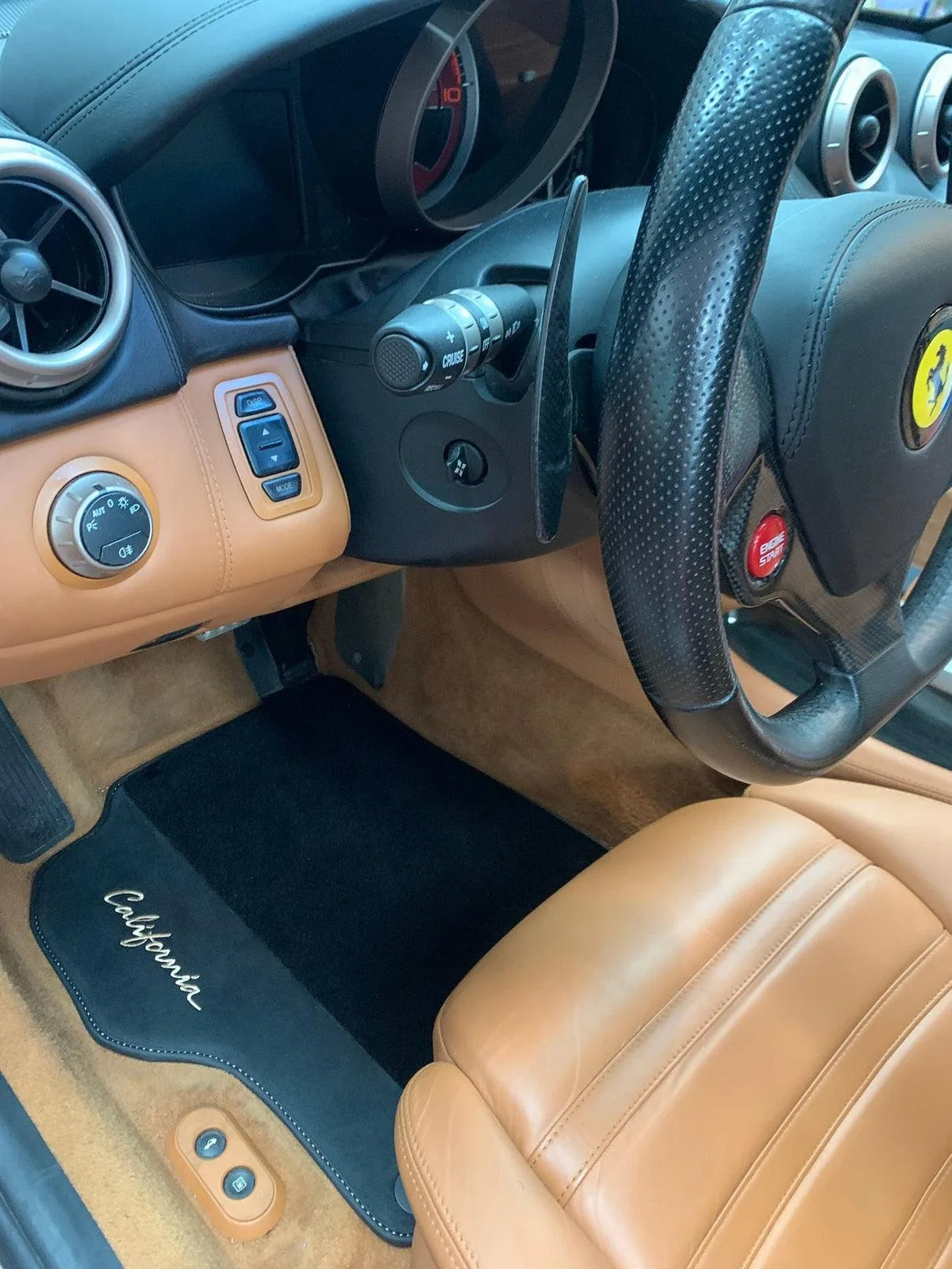 Black Floor Mats For Ferrari California 2008-2014 With Alcantara - AutoWin