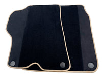 Black Floor Mats For Ferrari California 2008-2014 With Alcantara Beige Trim