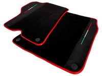 Black Floor Mats For Ferrari California 2008-2014 With Alcantara Red Trim - AutoWin