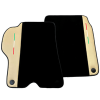 Black Floor Mats for Ferrari California (2008-2014) with Crema Nappa Leather - AutoWin