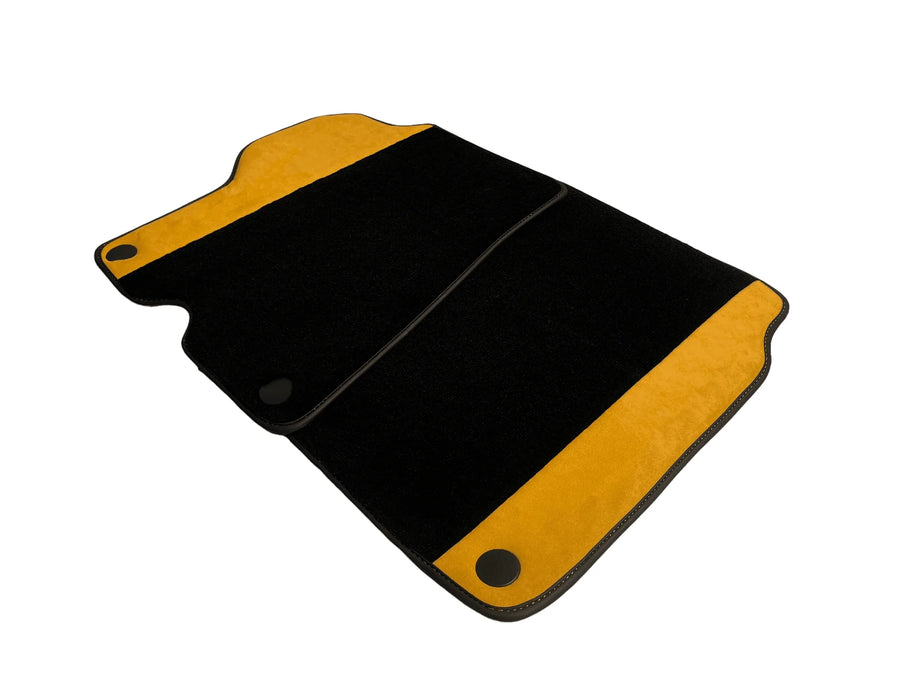 Black Floor Mats For Ferrari California 2008-2014 With Tan Alcantara - AutoWin