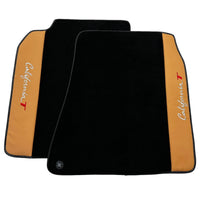 Black Floor Mats for Ferrari California T (2015-2018) with Beige Nappa Leather - AutoWin