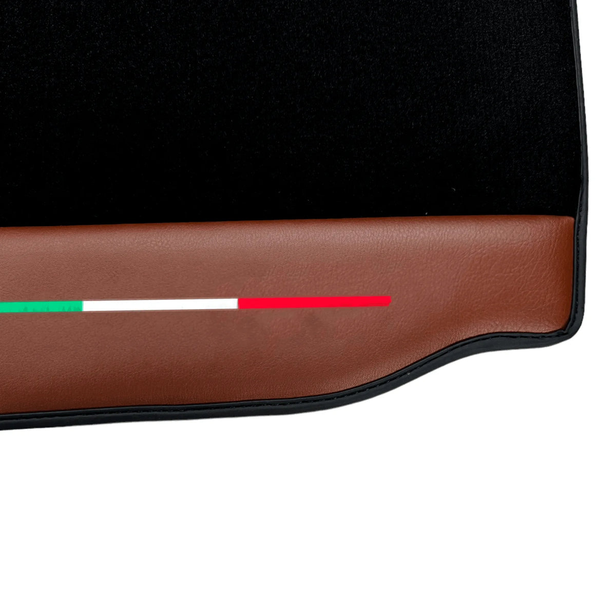 Black Floor Mats For Ferrari California T 2015–2018 with Brown Leather - AutoWin