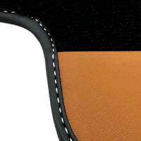 Black Floor Mats for Ferrari California T (2015-2018) with Cuoio Nappa Leather - AutoWin