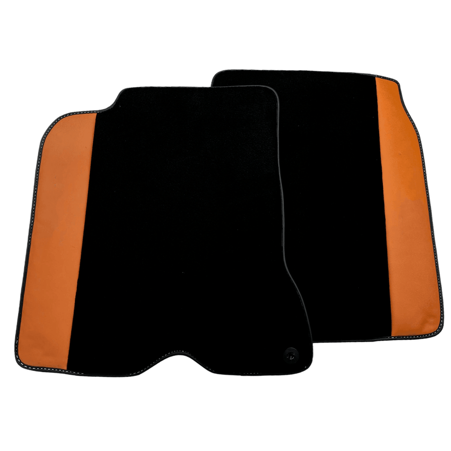 Black Floor Mats for Ferrari California T (2015-2018) with Cuoio Nappa Leather - AutoWin