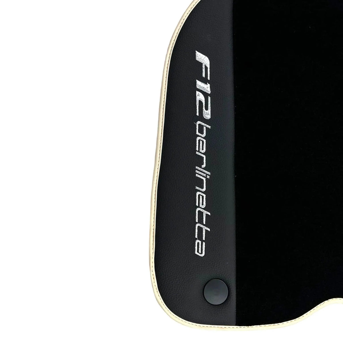 Black Floor Mats for Ferrari F12 Berlinetta (2012-2022) with Leather - AutoWin
