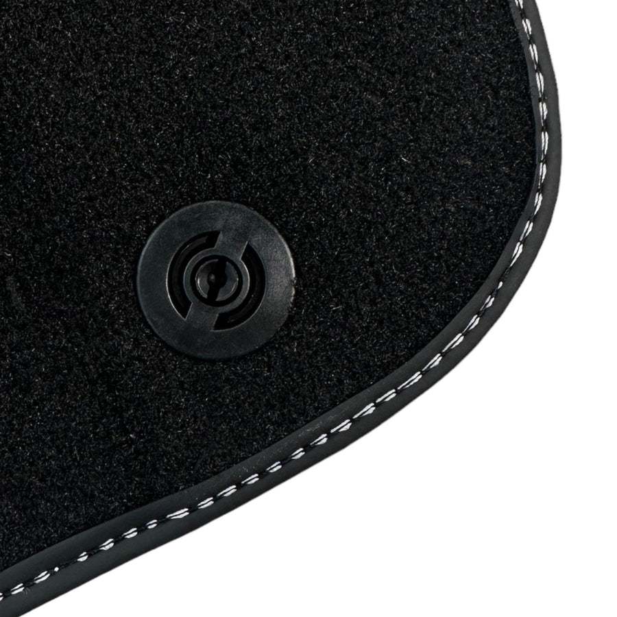 Black Floor Mats for Ferrari F12 Berlinetta (2012-2022) with Red Alcantara Leather - AutoWin
