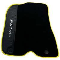 Black Floor Mats for Ferrari F12 TRS (2014) with Carbon Leather - AutoWin