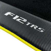 Black Floor Mats for Ferrari F12 TRS (2014) with Carbon Leather - AutoWin