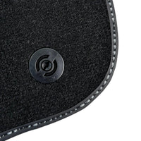 Black Floor Mats for Ferrari F12 TRS (2014) with Leather - AutoWin