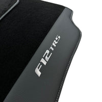 Black Floor Mats for Ferrari F12 TRS (2014) with Leather - AutoWin