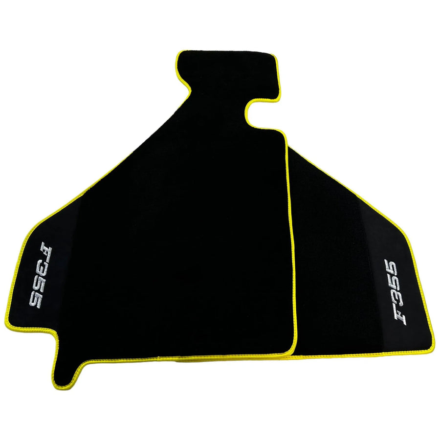Black Floor Mats For Ferrari F355 1994-1999 With Alcantara Leather - AutoWin