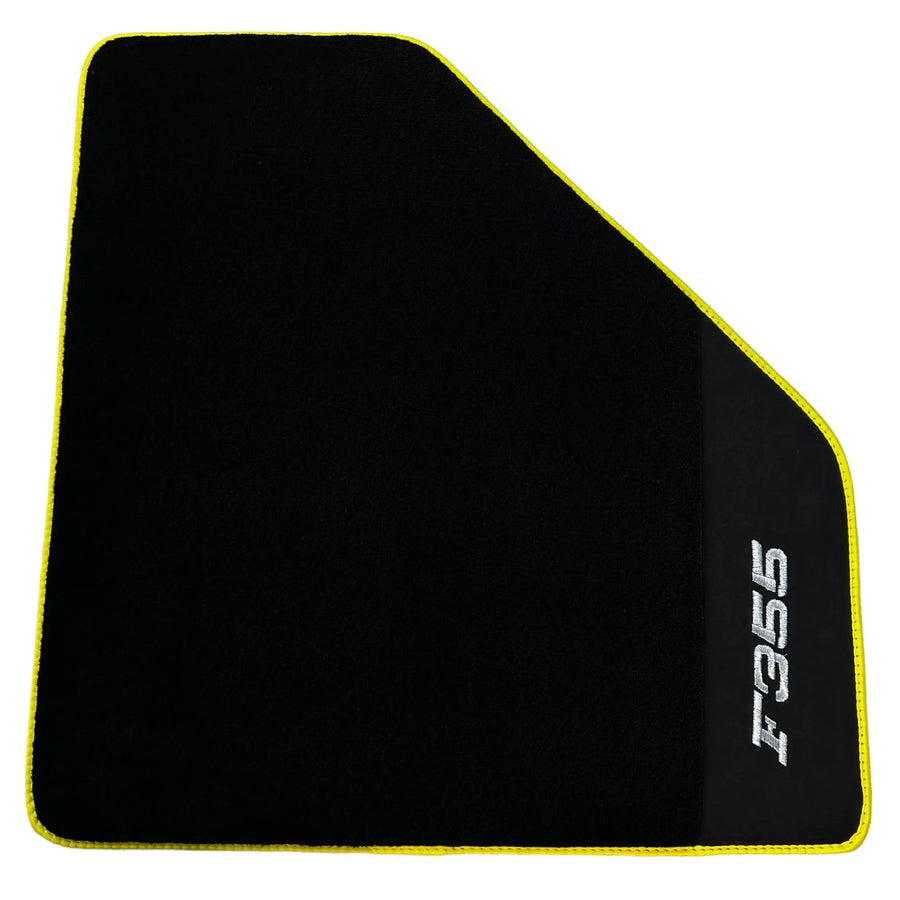 Black Floor Mats For Ferrari F355 1994-1999 With Alcantara Leather - AutoWin