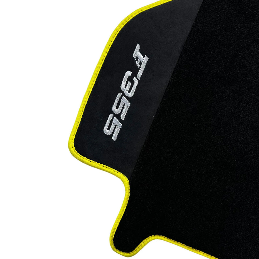 Black Floor Mats For Ferrari F355 1994-1999 With Alcantara Leather - AutoWin