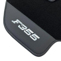 Black Floor Mats For Ferrari F355 1994-1999 With Leather - AutoWin