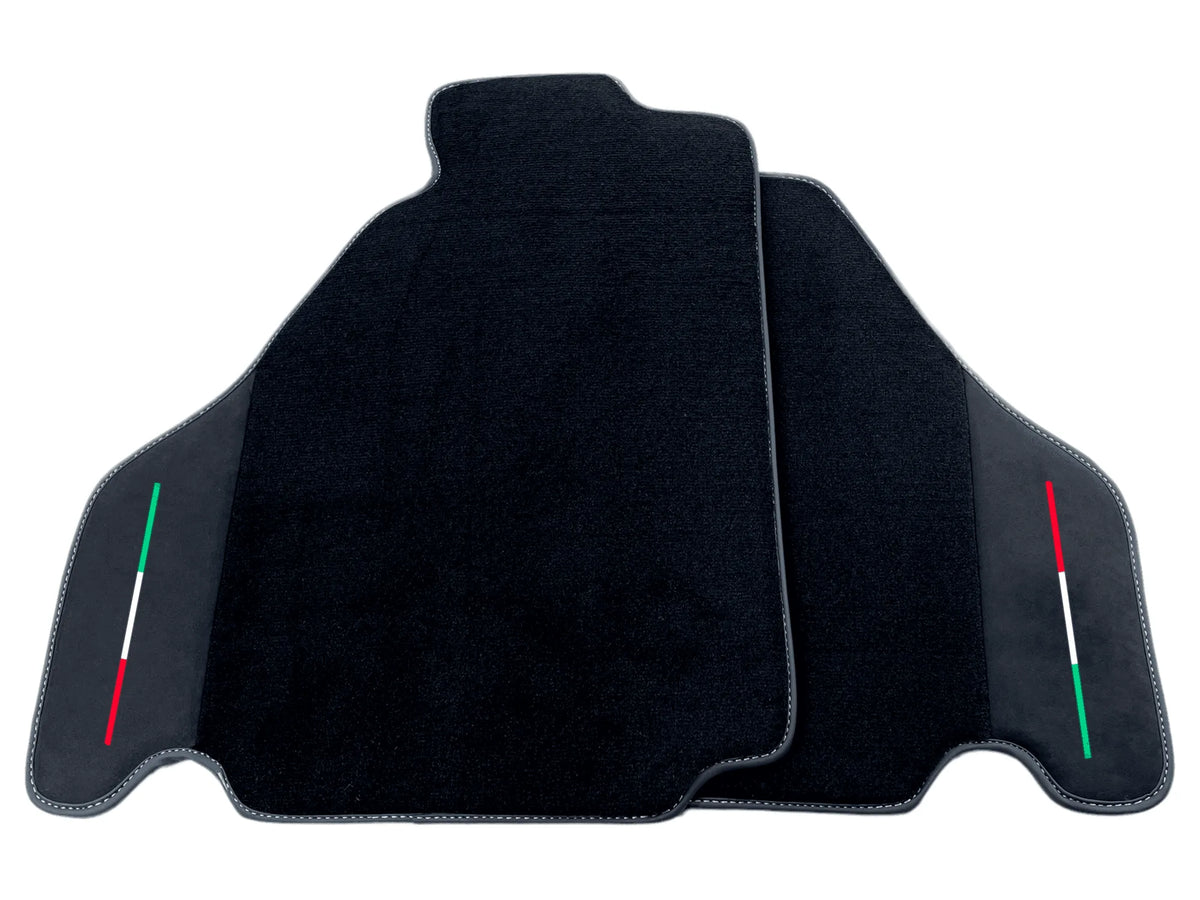 Black Floor Mats For Ferrari F430 2004-2009 With Alcantara Leather - AutoWin