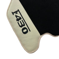 Black Floor Mats For Ferrari F430 2004-2009 With Beige Leather - AutoWin