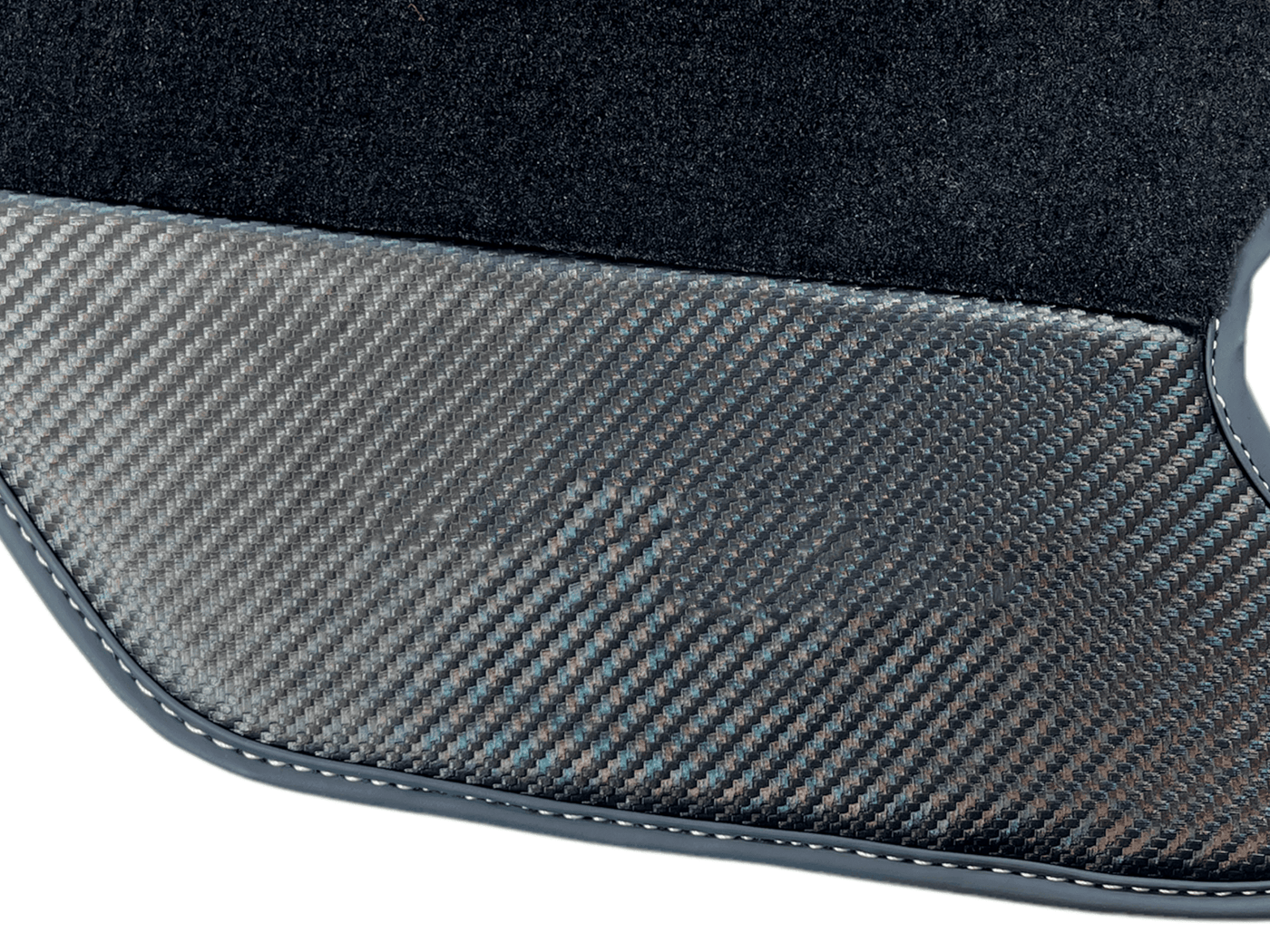 Black Floor Mats For Ferrari F430 2004-2009 With Carbon Fiber Leather - AutoWin