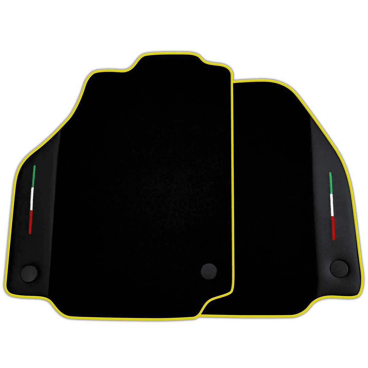 Black Floor Mats for Ferrari F8 Tributo (2019-2023) with Leather | Various Trim Colors