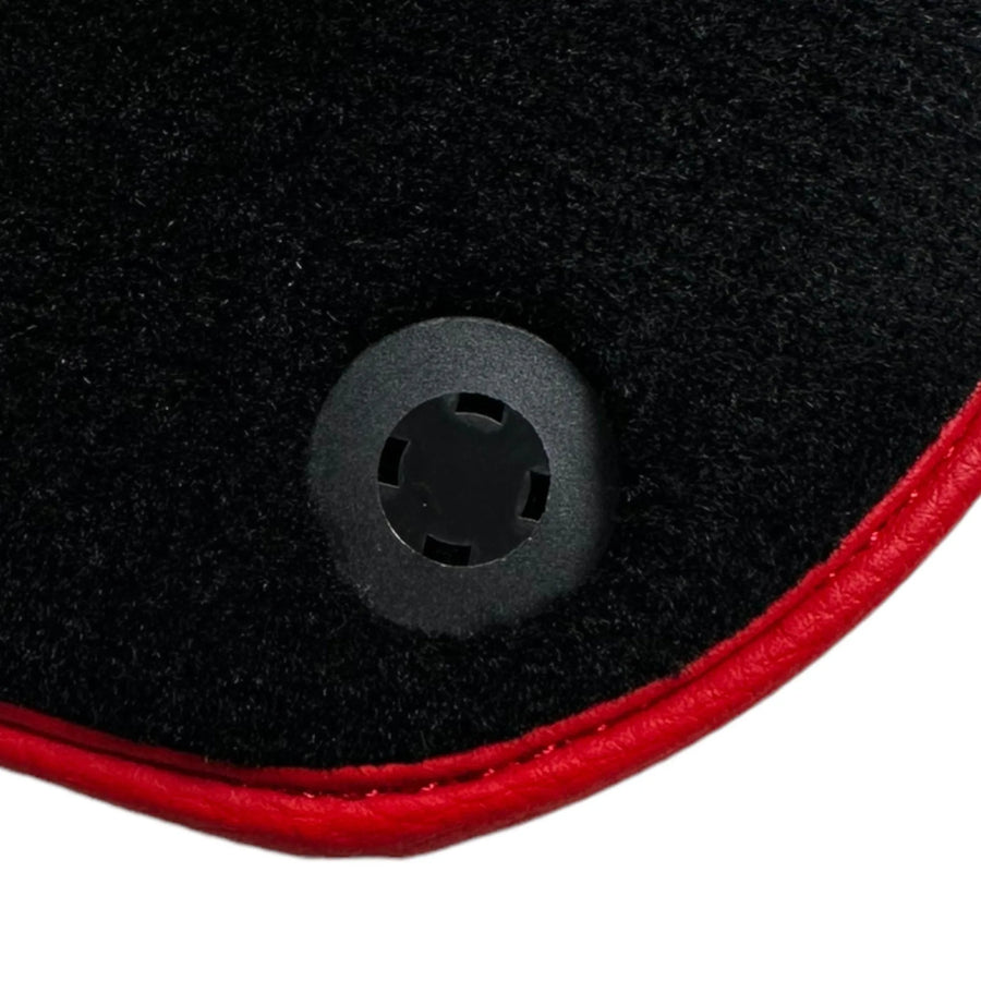 Black Floor Mats For Ferrari GTC4 Lusso (2016-2023) Italian Edition with Red Trim - AutoWin