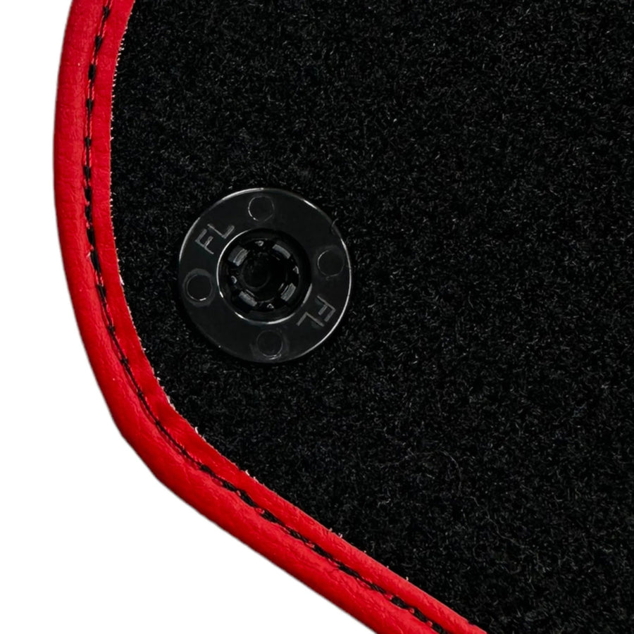 Black Floor Mats For Ferrari GTC4 Lusso (2016-2023) Italian Edition with Red Trim - AutoWin