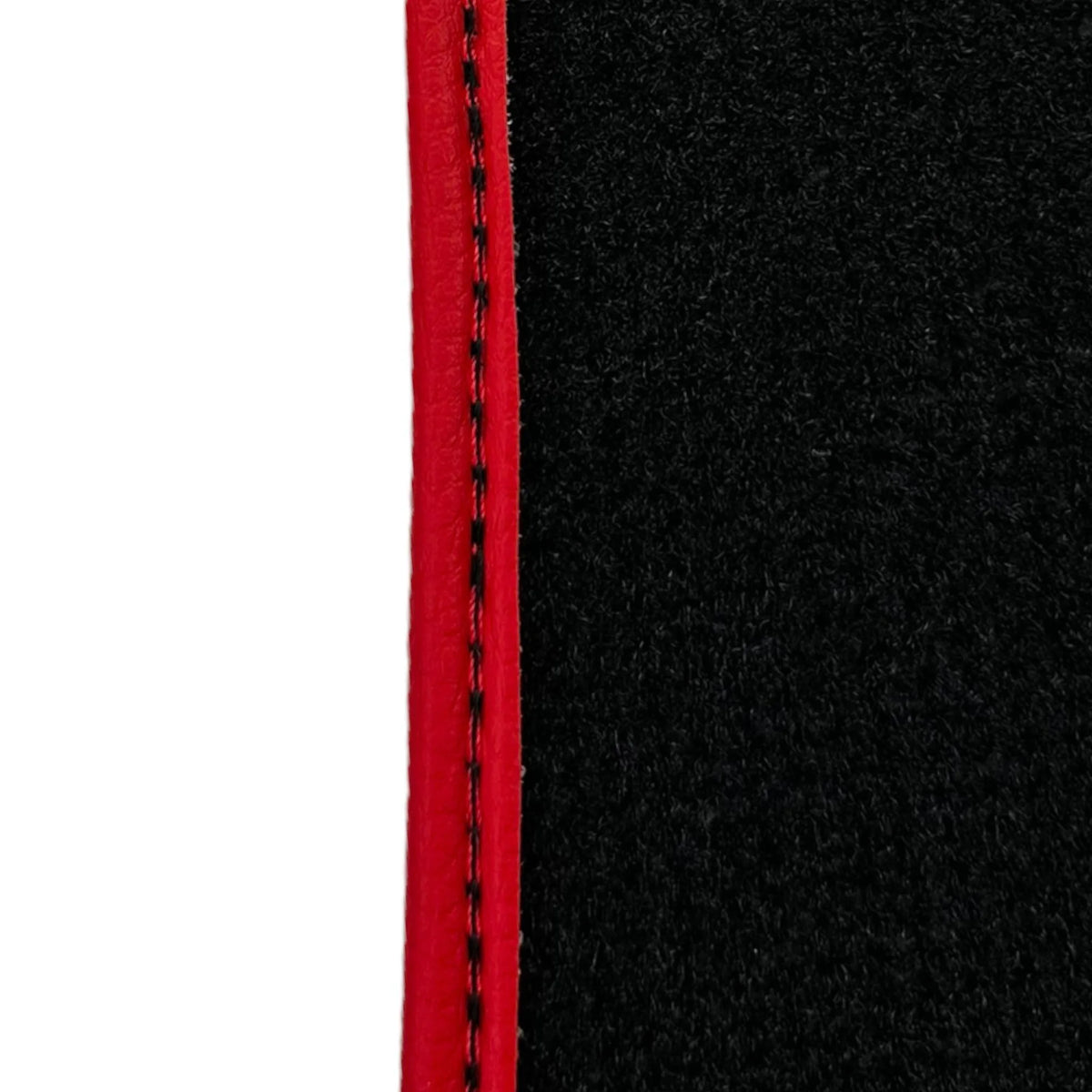 Black Floor Mats For Ferrari GTC4 Lusso (2016-2023) with Leather and Red Trim - AutoWin
