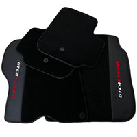 Black Floor Mats For Ferrari GTC4 Lusso (2016-2023) with Leather - AutoWin