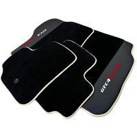 Black Floor Mats For Ferrari GTC4 Lusso (2016-2023) with Leather | Beige Trim - AutoWin