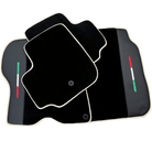 Black Floor Mats For Ferrari GTC4 Lusso (2016-2023) with Leather | Beige Trim - AutoWin