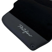 Black Floor Mats For Ferrari Portofino (2018-2023) With Leather - AutoWin