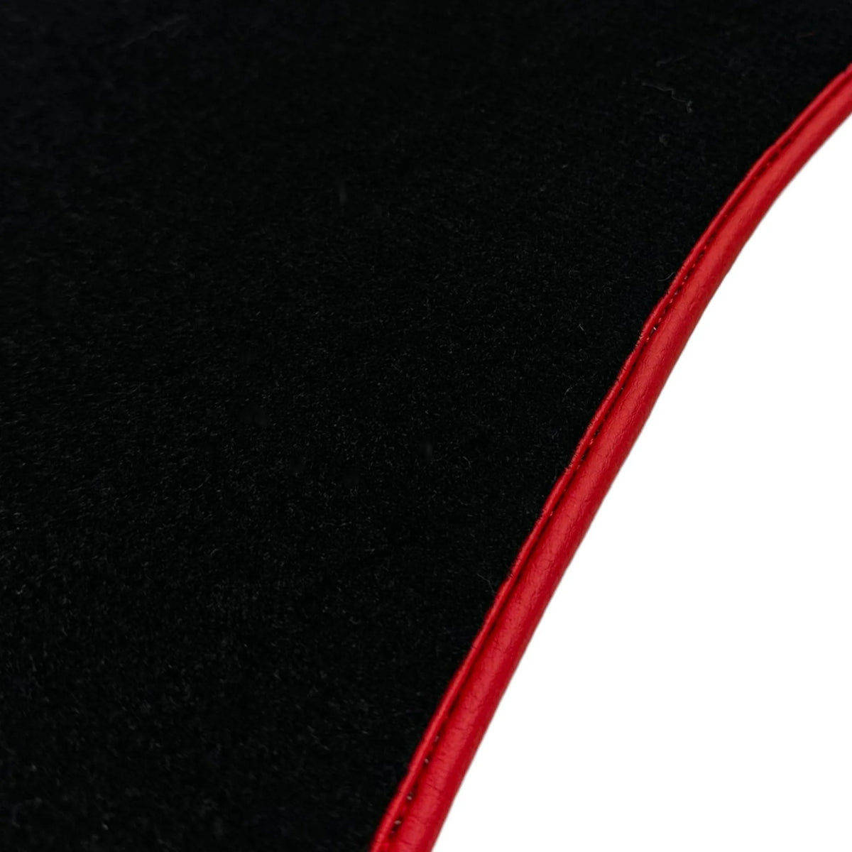 Black Floor Mats For Ferrari Portofino (2018-2023) With Leather and Red Trim - AutoWin