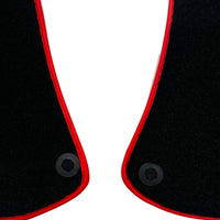 Black Floor Mats For Ferrari Portofino (2018-2023) With Leather and Red Trim - AutoWin