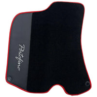 Black Floor Mats For Ferrari Portofino (2018-2023) With Leather and Red Trim - AutoWin