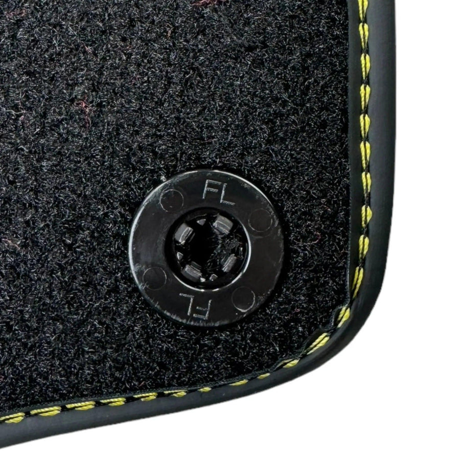 Black Floor Mats for Ferrari Portofino (2018-2023) with Leather - AutoWin