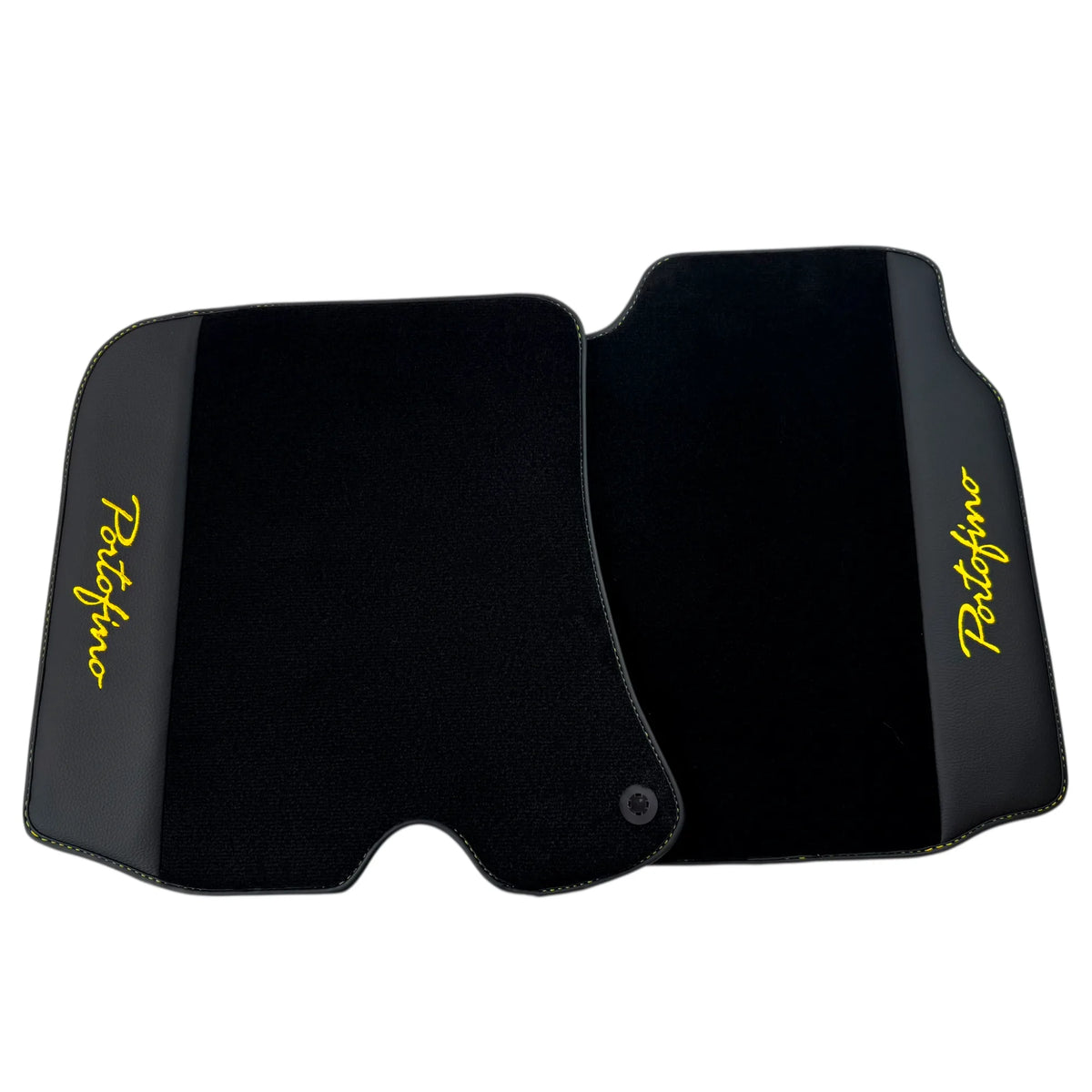 Black Floor Mats for Ferrari Portofino (2018-2023) with Leather