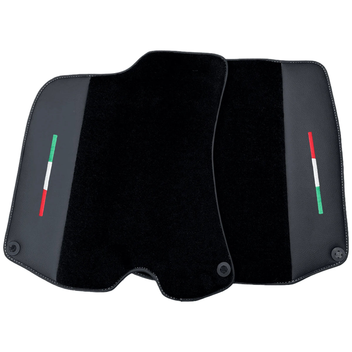 Black Floor Mats for Ferrari Portofino (2018-2023) with Leather - AutoWin