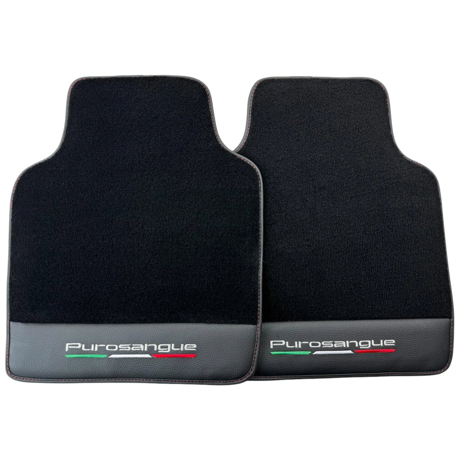 Black Floor Mats for Ferrari Purosangue with Leather and Black Trim | Italian Edition - AutoWin