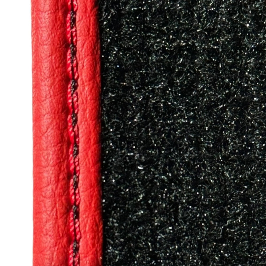 Black Floor Mats for Ferrari Purosangue with Leather and Red Trim | Italian Edition - AutoWin
