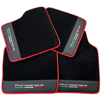 Black Floor Mats for Ferrari Purosangue with Leather and Red Trim | Italian Edition - AutoWin