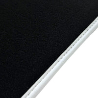 Black Floor Mats for Ferrari Purosangue with Leather and White Trim | Italian Edition - AutoWin